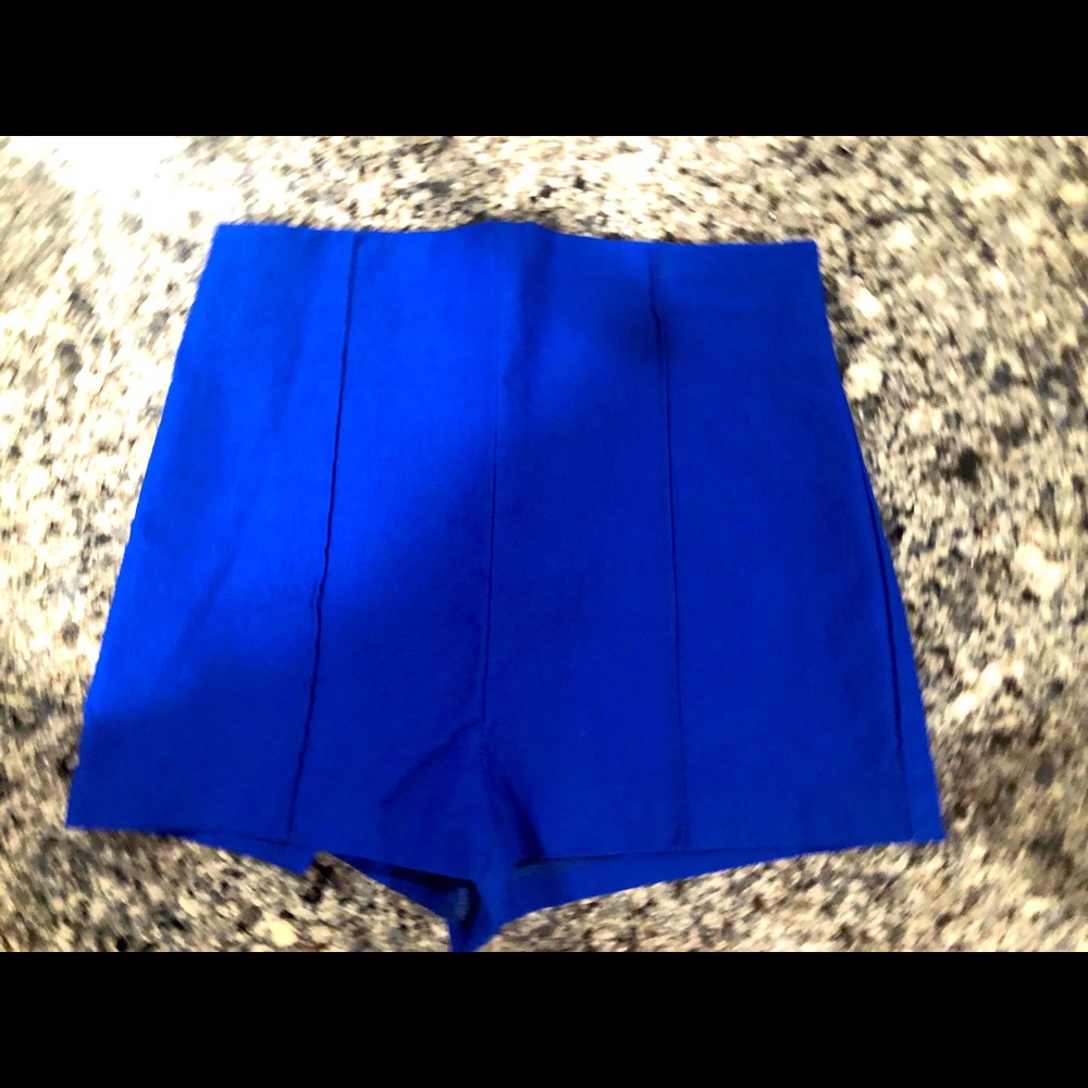 Blue High Waisted Shorts